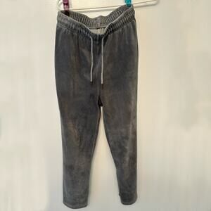 Roxy Gray Velour Jogger Pants GIRLS's Large Drawstring Lounge Sweatpants Soft